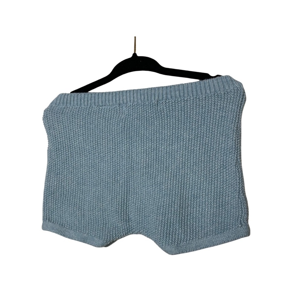 Zara infant blue knitted shorts under dress diaper cover 9-12M